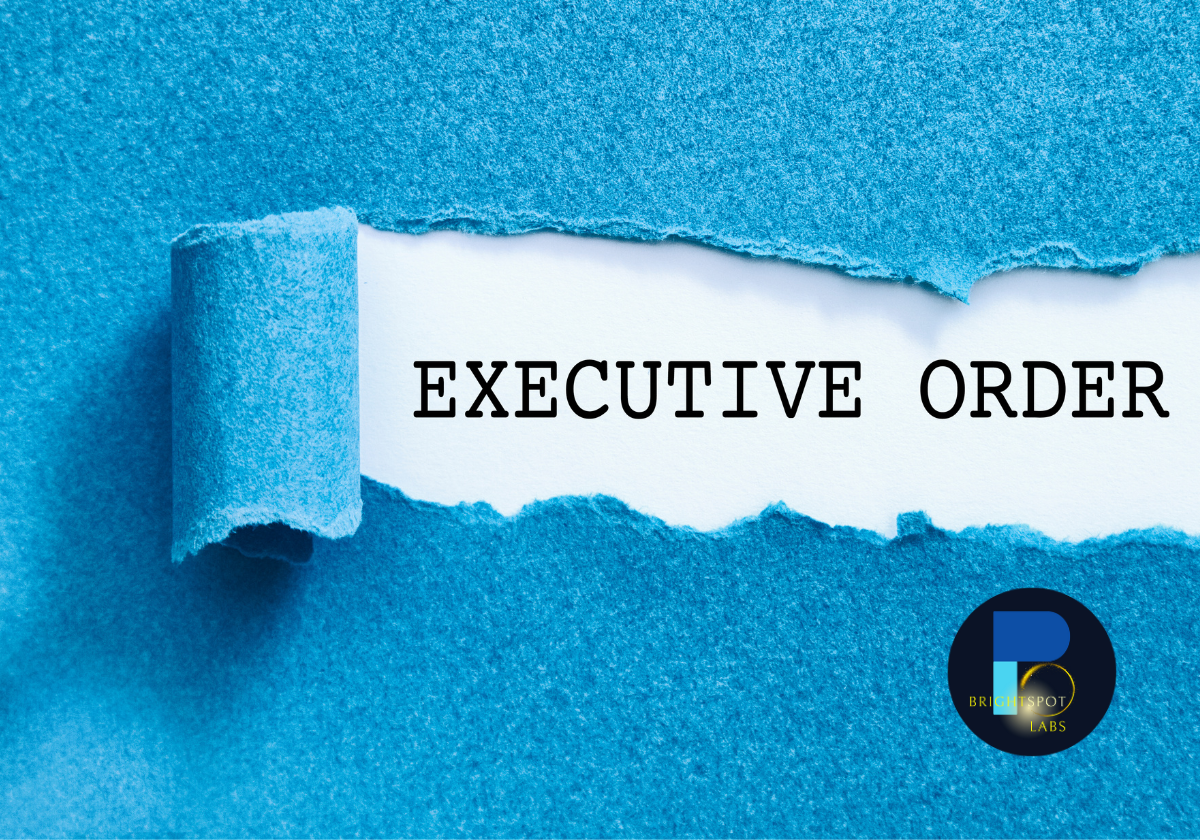 Illustration of the 2025 Executive Order on K-12 Education, featuring a torn paper effect revealing the words ‘Executive Order.’ The BrightSpot Labs logo is visible in the lower-left corner.