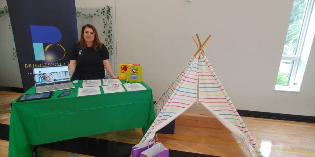 Antonietta founder of BrightSpot Labs at a community education event in Seattle