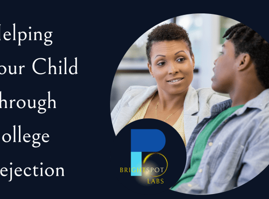 Parent comforting teenager at home after college rejection letter, showing empathy and support during the college admissions process