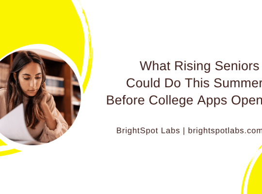 Rising senior reviewing college planning notes in a journal during summer before senior year