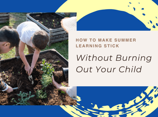 Children doing summer learning activities for kids outdoors without screens