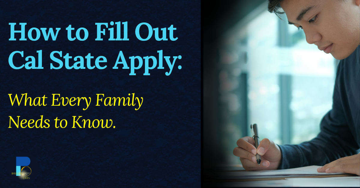 Parent and student reviewing Cal State Apply documents together at a kitchen table